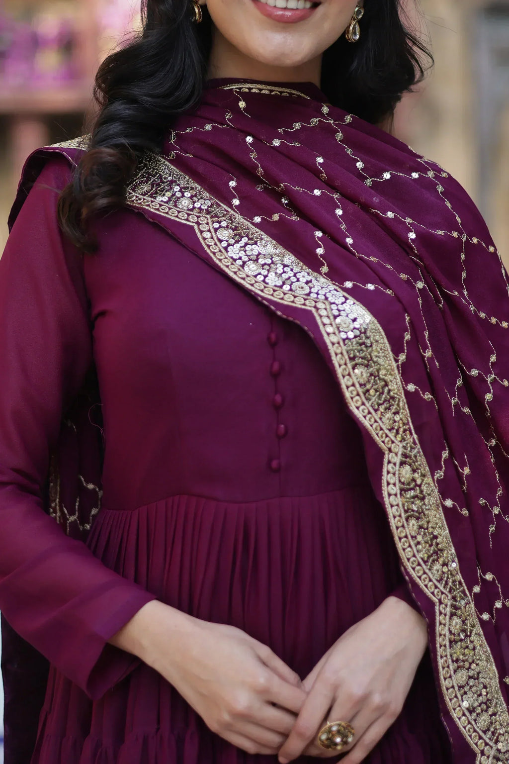 WEDDING SPECOAL STAR GEORGETTE GOWN WITH DUPATTAPFAB1123) (03)