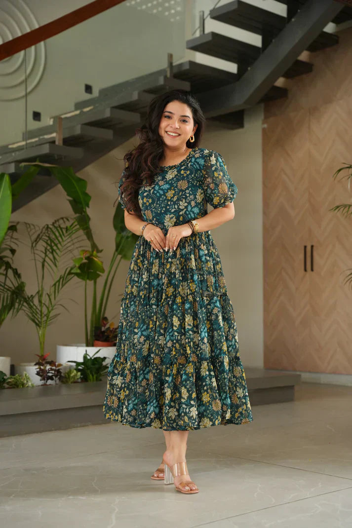 FAUX GEORGETTE PRINTED GOWN FOR SUMMERPFAB179)
