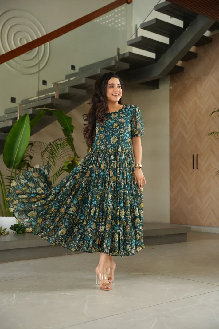 FAUX GEORGETTE PRINTED GOWN FOR SUMMERPFAB179)