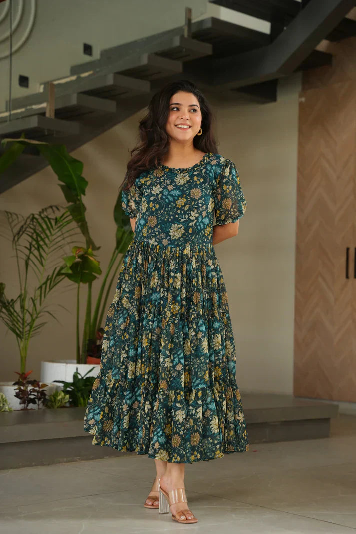 FAUX GEORGETTE PRINTED GOWN FOR SUMMERPFAB179)