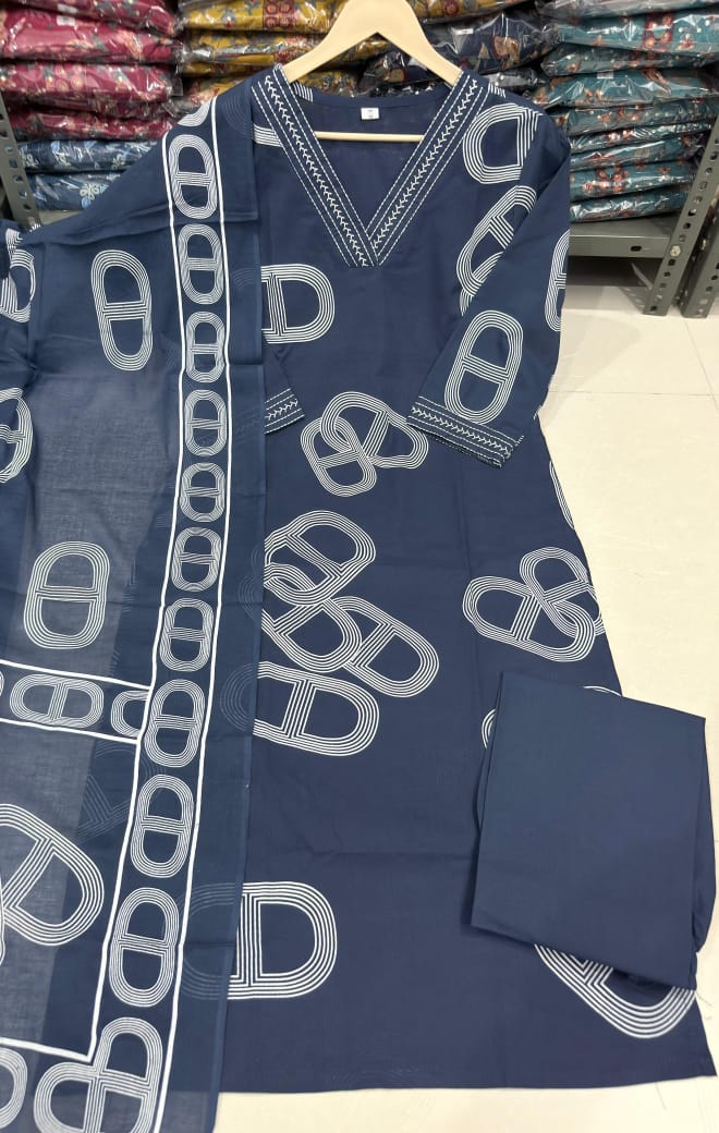 👗 Beautiful Cottan Kurtis pent with Mulmal duptta 👗(PFAB1471)