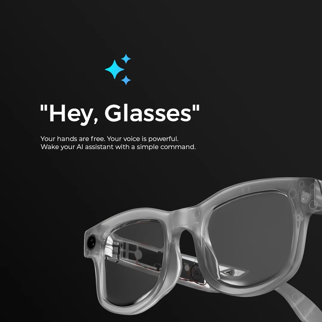 AI Glasses - 8MP Camera, 1200p 30fps Video Recording, Wi-Fi