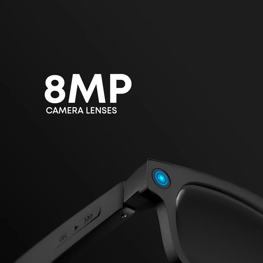 AI Glasses - 8MP Camera, 1200p 30fps Video Recording, Wi-Fi